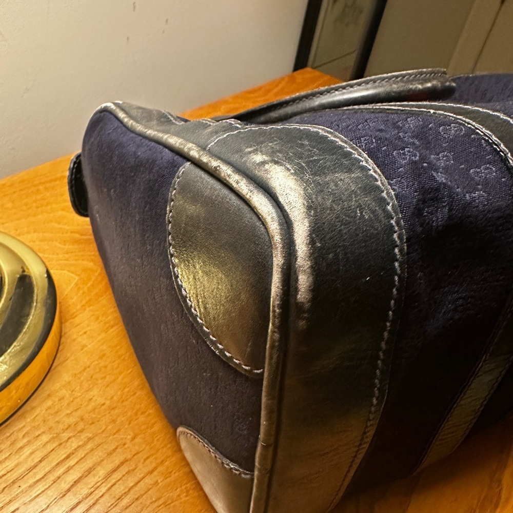 Gucci Vintage Navy Sherry Line Boston Bag - Picture 7 of 8